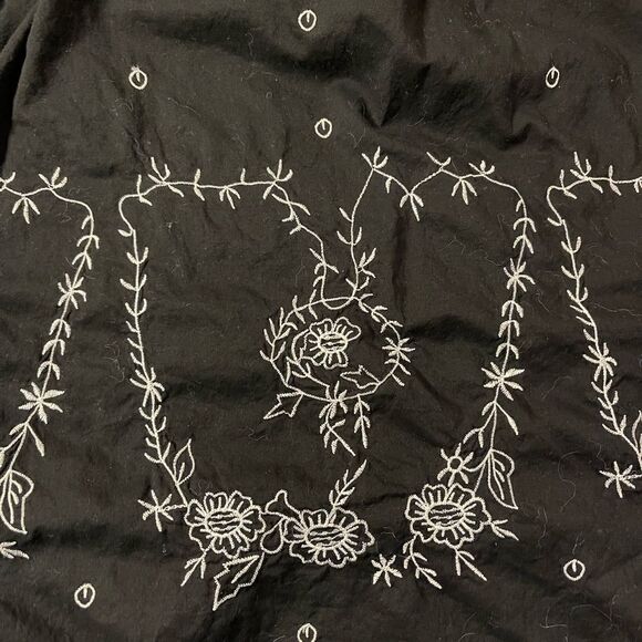 Hale Bob sundress black embroidered 100% cotton Medium - Picture 7 of 7